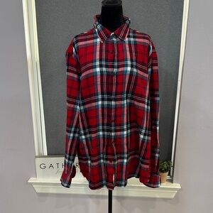 St. John's Bay Red and Blue Plaid Men's Shirt